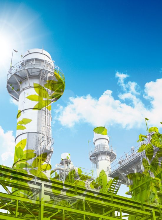 Green Industry. Eco power plant, Petroleum production saving environmental. Sustainable Factory concept